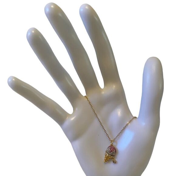 Kate Spade Ice Creme Sundae Gold Toned Pendant Necklace. - Picture 1 of 5
